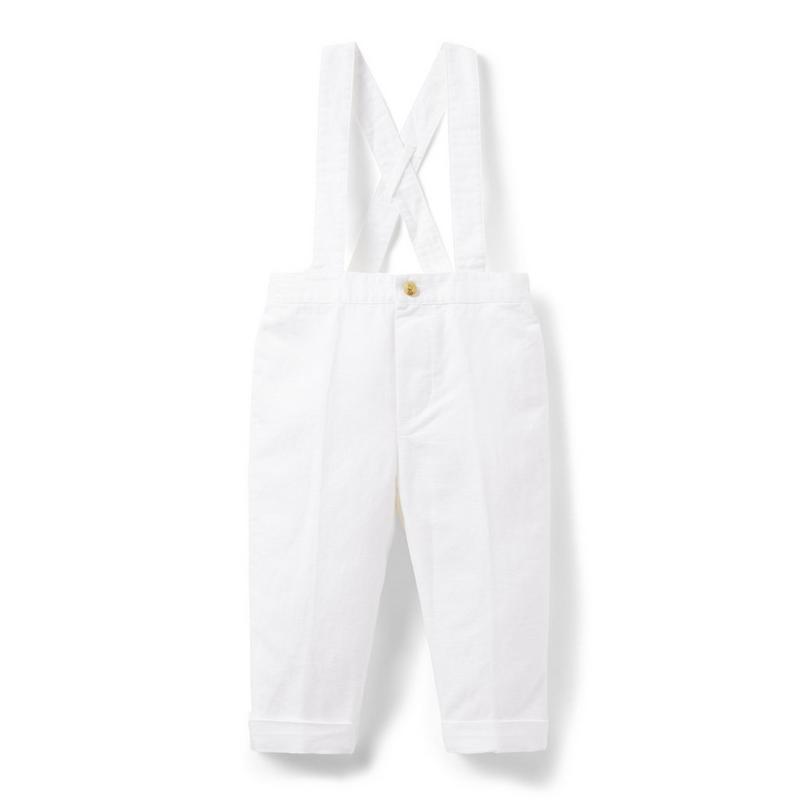 Baby Linen-Cotton Suspender Pant - Janie And Jack